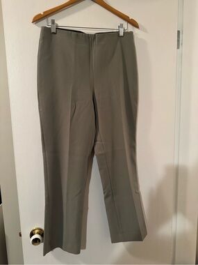 Mango Cropped Straight Ankle Pants in soft olive